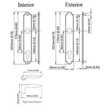 HOPPE INACTIVE HANDLE SET, TORONTO M1020/374N, NON KEYED WITH THUMB-TURN - OIL RUBBED BRASS , 2134395